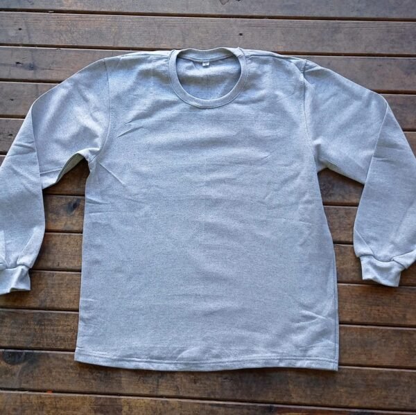 Gri bisiklet yaka sweatshirt – baskılı toptan Gri bisiklet yaka sweatshirt – baskılı toptan